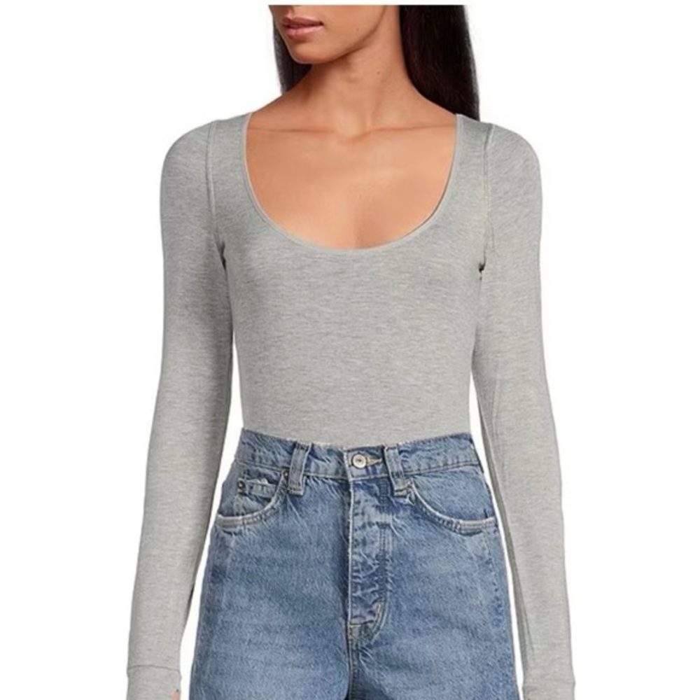Free People Settle In Scoop Neck Body Suit